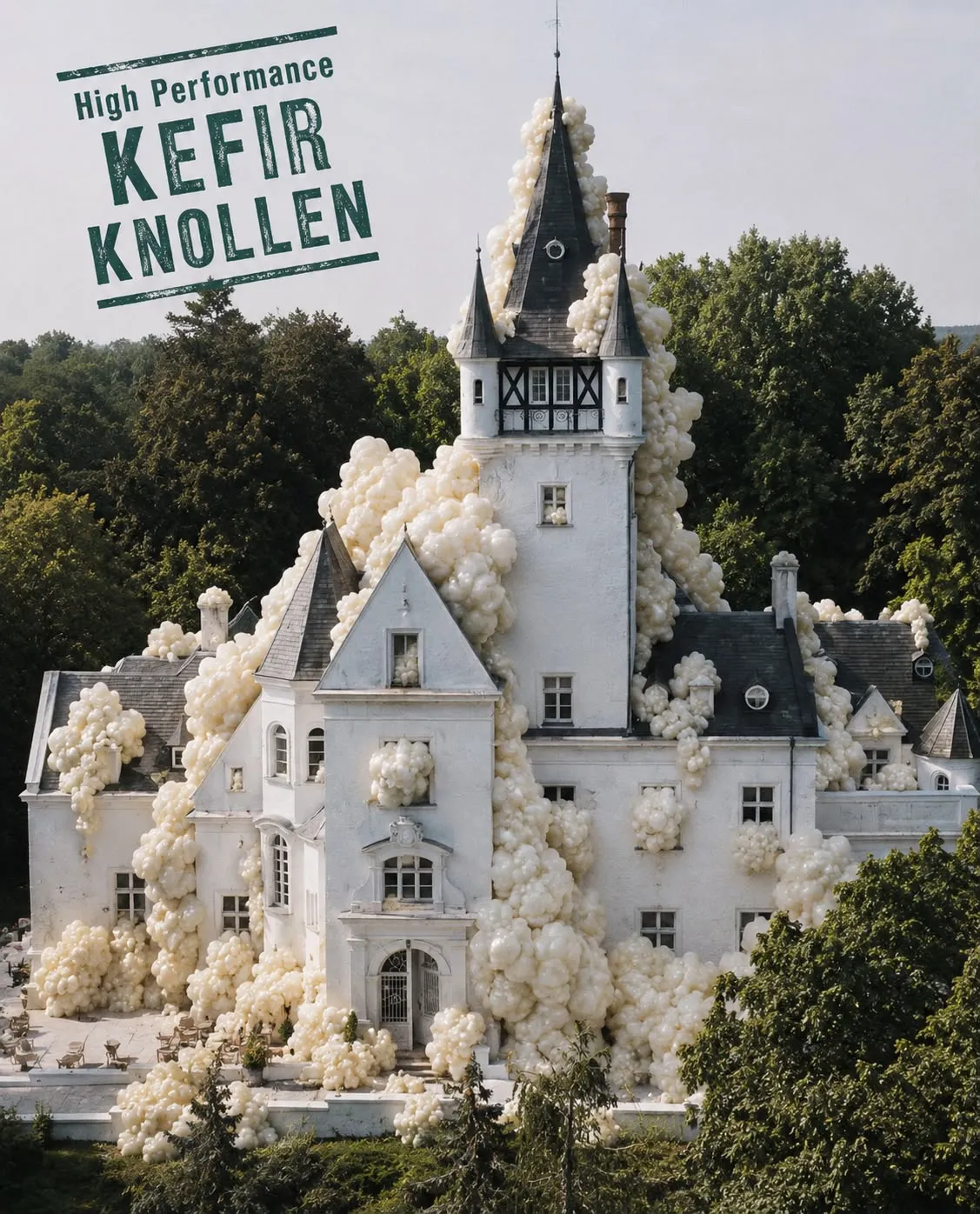 Schloss komplett überwuchert von Kefir-Knollen